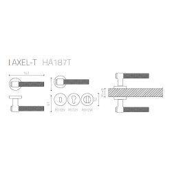 System Axel-T Rozetli Kapı Kolu Rose Renk (HA187RO12 RS) - 2