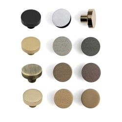 System Düğme Mobilya Kulbu Fırçalı Bronze Renk 38mm Çap Tek Delikli Kulp (SY1910 0038 ELX3) - 2
