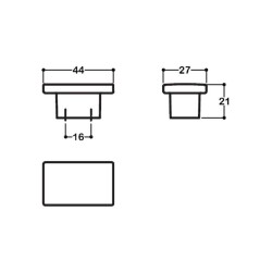 System Düğme Mobilya Kulbu Füme/Antrasit Renk 44x27mm Çift Delikli Kulp (SY4335 0016 BBN) - 3