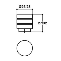 System Düğme Mobilya Kulbu Rose Renk 26mm Kulp (SY1474 0026 RS) - 2