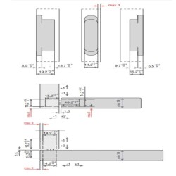 System Gizli Menteşe Antik Sarı Renk 76x14mm 16kg (HG104HT01 ABM) - 5