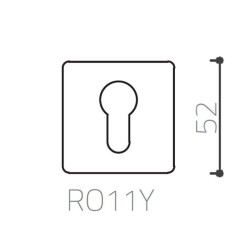 System Kare Yale Kapı Rozeti Fırçalı Saten Renk (RO11Y ELX2) - 3