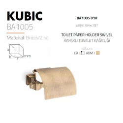 System Kubic Kapaklı Tuvalet Kağıtlığı Antik Renk (BA1005 010 ABM) - 2