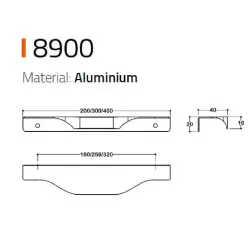 System Mobilya Kulbu Siyah Renk 256mm Kulp (SY8900 0256 AL6) - 2