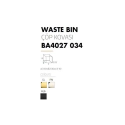 System Pedallı Siyah Çöp Kovası 9 Litre (BA4027 034 AL6) - 2