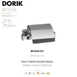 SystemDorikKapaklıTuvaletKağıtlığıKromRenk(BA1036010CR) - 2