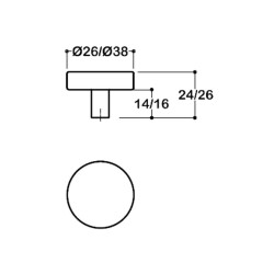 SystemDüğmeMobilyaKulbuFırçalıFümeRenk38mmÇapTekDelikliKulp(SY19100038ELX1) - 2