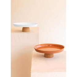 The Mia Limoges Ahşap Ayaklı Tabak Beyaz 22x6 Cm (SNM0284) - 1
