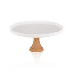 The Mia Limoges Ahşap Ayaklı Tabak Beyaz 27x12 cm (SNM0292) - 2