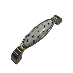 Tomurcuk Porselen Mobilya Kulbu Inox/Beyaz Renk 128mm Kulp (198-29-128-53) - 2