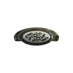 Tomurcuk Porselen Mobilya Kulbu Inox/Beyaz Renk 64mm Kulp (198-03-64-53) - 2